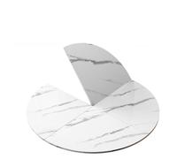 ZYXQQJ Mesa Redonda De Madera De 120-240 Cm Extensor De Mesa Plegable Tablero Redondo Temporal Ahorra Espacio para Comedor Hogar Jardín Boda(White Marble,180cm/71)