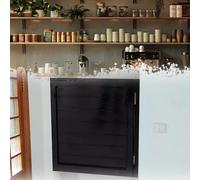 ZYXQQJ Puerta Vaiven Salón Café Puertas Batientes Puerta Divisoria De Entrada De Madera Maciza, Puerta Simple 90X90cm, Puerta De Salón(Black,W40xH80cm(16x31in))