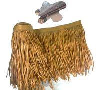 ZYXQQJ Rollo De Paja Techo De Paja Tiki Techo De Paja Artificial Decoraciones Para Fiestas Sombrilla Teja De Paja Para Bricolaje Valla De Cabaña(Straw yellow,15 pcs)