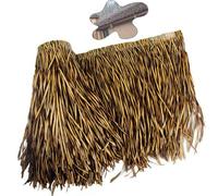 ZYXQQJ Rollo De Paja Techo De Paja Tiki Techo De Paja Artificial Decoraciones Para Fiestas Sombrilla Teja De Paja Para Bricolaje Valla De Cabaña(Black,10 pcs)