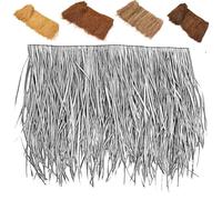 ZYXQQJ Techo De Paja Tiki Rollos De Paja De Palma Artificial Estilo Mexicano Techo De Paja Ignífugo Para Patio Piscina Jardín Sombrilla De Playa Hawaiana(Straw yellow,4 pcs)