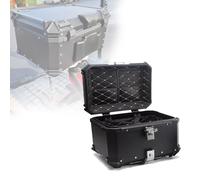 ZYXWLC Baúl de Moto Aluminio 28L 36L 45L 55L 65L 80L 100L Caja Maletín Superior Universal para Motocicleta, Scooter Maleta con Cierre De Seguridad(Negro,100L)