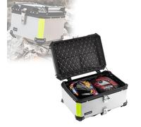 ZYXWLC Baúl de Moto Aluminio 28L 36L 45L 55L 65L 80L 100L Caja Maletín Superior Universal para Motocicleta, Scooter Maleta con Cierre De Seguridad(Silver,65L)