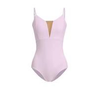 ZYXWVU Maillot Danza Ballet sin Mangas Leotardos Gimnasia Ritmica para Mujer con Cuello en V Nude, C12-rosao,S