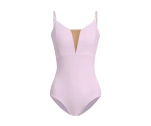 ZYXWVU Maillot Danza Ballet sin Mangas Leotardos Gimnasia Ritmica para Mujer con Cuello en V Nude, C12-rosao,XS