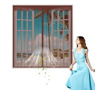 ZYXYMY Cortina Mosquitera Magnética Autoadhesiva - Cierre Automático,Protección Antimosquitos para Ventanas y Puertas,Sellado Hermético con Imán,Ideal para Dormitorio,Cocina o Jardín,60x130cm,Marrón