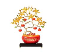 ZYYANSHOP Árbol de Cristal Árbol de la Fortuna Cristal con Base Decorativa y lingotes Oro for decoración del hogar(Orange)