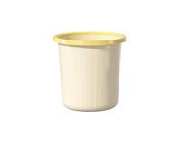 ZYYANSHOP Cubo de Basura Bote de Basura, Material plástico, Forma Redonda, sin Tapa, con Anillo compresión, Papelera for el hogar, Cocina, Oficina y hoteles(Beige)