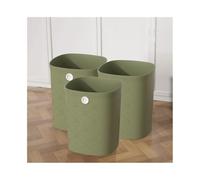 ZYYANSHOP Cubo de Basura Papelera Cuadrada sin Tapa, de plástico, Apta for el hogar, Cocina, Oficina, Papelera Grande o pequeña, Tres Paquetes, Color Blanco, Gris, Verde y Beige(Green,Grande)