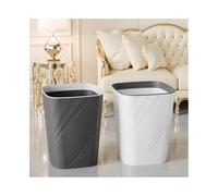 ZYYANSHOP Cubo de Basura Papelera de plástico Cuadrada sin Tapa con aro compresión for el hogar, la Cocina y Oficina, Grande o pequeña, Negra Blanca, Dos Paquetes(Grande)