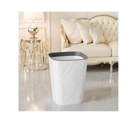 ZYYANSHOP Cubo de Basura Papelera de plástico Cuadrada sin Tapa con aro presión for el hogar, la Cocina, Oficina, Grande o pequeña, Color Negro, Blanco y Verde(Blanco,Grande)