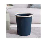 ZYYANSHOP Cubo de Basura Papelera sin Tapa con aro de compresión plástico a Rayas for el hogar, la Cocina, Oficina, Papelera Negra(Medio)