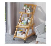 ZYYANSHOP Estante Escalera Estante Plegable en Forma de Escalera contra la Pared Gabinete Almacenamiento Estantería ratán exhibición móvil 3 Capas Adecuado for Sala Estar Dormitorio Cocina(A)