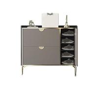 ZYYANSHOP Zapatera Banco de Zapatos Zapatero Ultrafino con 3 Compartimentos abatibles for Uso doméstico, de Lujo, Gris Moderno, Gran Capacidad, Estrecho for Entrada