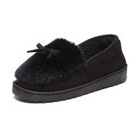 ZYYCAOMFF Inicio Interior Calzado De Moda Cálido para Mujer Zapatillas De Exterior para El Hogar Mujer Zapatos De Mujer-Negro_40
