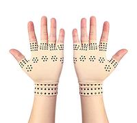 Zyyini Guantes magnéticos sin dedos para terapia de compresión y alivio del dolor en manos color piel