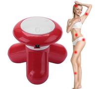 Zyyini Mini masajeador, portátil, Recargable, eléctrico, vibratorio, vibratorio, Alivio del Dolor de Cuerpo Completo, fácil aplicación de Masaje para el Cuello, Espalda, Brazos y piernas(Rojo)
