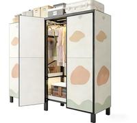 ZYYLIVR Armario De Tela,Plegable para Colgar Ropa,Perchero Organizador con Funda, Estantes Organizador De Almacenamiento con Puerta Magnética,Ropero Portátil De Colgar para Dormitorio(205cm/81)