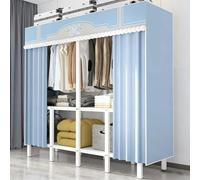 ZYYLIVR Armarios Portátil con Barra para Colgar,Armarios De Almacenamiento para Dormitorio,Metal Ropero Grande,Perchero Resistente para Vestidor,Guardarropa Organizador para Colgar Ropa(210cm/82.7in)
