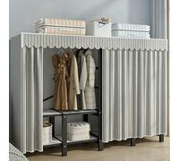 ZYYLIVR Armarios Portátil Grande,Ropero Multifamiliar con Marco De Metal Resistente,Guardarropa Estante para Guardar Ropa,Armarios De Tela para Ropa,Perchero con Varillas para Vestidor(210cm/82.7in)