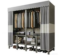 ZYYLIVR Genérico Armarios De Tela para Ropa,Barra De Ropa De Metal para Dormitorio,Grande Organizador De Almacenamiento De Ropa De Tela,Capa De Estante,Perchero para Ropa Dormitorio(Gray3,150cm/59in)