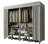 ZYYLIVR Genérico Armarios De Tela para Ropa,Barra De Ropa De Metal para Dormitorio,Grande Organizador De Almacenamiento De Ropa De Tela,Capa De Estante,Perchero para Ropa Dormitorio(Gray2,180/70.9in)