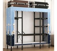 ZYYLIVR Grande Armarios Portatil,Perchero Plegable con Tapa,Ropero De Tela De Gran Capacidad,Guardarropa Organizador De Ropa De Metal,Guardarropa Que Ahorra Espacio,For Colgar Ropa(230cm/90.5in)
