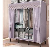 ZYYLIVR Metal Armarios Práctico,Ropero Portátil para Ropa De Dormitorio,Perchero De Moda De Gran Capacidad,Guardarropa De Almacenamiento con Barra Colgante,Grande Guardarropa con Área(200cm/78.7in)