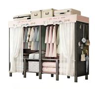 ZYYLIVR Perchero Cubierto Resistente con Cubierta,Armario Plegable Portátil De Metal,Perchero Cubierto Plegable,Grande Ropero De Tela,Almacenamiento De Ropa para Dormitorio,Vestidor(Pink,170x241cm)