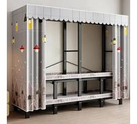 ZYYLIVR Plegable Armarios De Tela para Ropa,Perchero Portátil Resistente con Estante,Grande Guardarropa De Metal para Dormitorio,Ropero con Cubierta De Tela,Ideal para Ahorrar Espacio(110cm/43.3in)