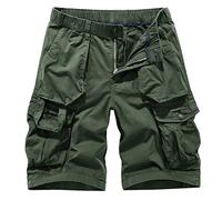ZYYZDM Cargo para Hombres Pantalones de Bolsillo múltiples Suelta versátil con Cremallera Deportes Informales al Aire Libre Pantalones Cortos Verdes al Aire Libre