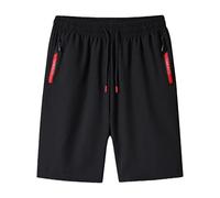 ZYYZDM Casual For Men's Summer Comfortable and Cool Straight Drape Sports Black Loose Stretch Shorts
