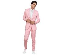 ZYYZDM Cute Pink Men Suit Two-Pieces Set New Handsome Fashion Male Formal Clothing