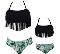 ZYYZDM Girls Bikini Swimwear Swimsuit Mother Daughter Tassel Swimming Suit for Women Beach Wear