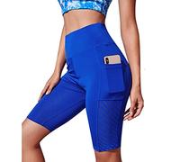 ZYYZDM Gym Jogging Running Shorts Yoga Women High Waist Lifting Push Up Tight Sports Pocket Fitness Short Pant
