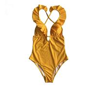 ZYYZDM Halter Up Women Swimwear Bandage One Piece Swimsuit Backless Swimming Suits Solid Hot Slim Cut Beach Bathing Suit