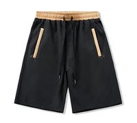 ZYYZDM Ice Silk Black Shorts Men's Summer Thin Loose Fitting Quick Drying Casual Outdoors Pants