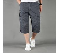 ZYYZDM Long Length Cargo Men Summer Casual Cotton Multi Pockets Hot Breeches Cropped Trousers Shorts 5XL