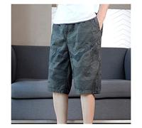 ZYYZDM Loose Beach Six-Point Men's Thin Over-The-Knee Shorts Summer Overalls Cropped Pants