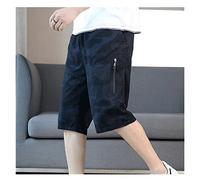ZYYZDM Loose Beach Six-Point Men's Thin Over-The-Knee Shorts Summer Overalls Cropped Pants