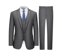 ZYYZDM Men 3-Piece Suit Slim Fit Solid Jacket Vest Pants with Tie One Button Tuxedo Set