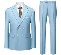 ZYYZDM Men's Boutique Double Breasted Suit Trousers/Man'S Business Suit Jacket Blazers Pants 2 Pcs Set