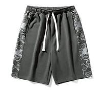 ZYYZDM Men's Casual Beach Lightweight Couple Summer Cartoon Elastic Waist Shorts with Pockets