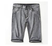 ZYYZDM Men's Denim Shorts Summer Grey Shorts Stretch Men's Jeans Slim Fit Straight Cropped Pants