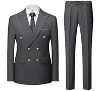 ZYYZDM Men's Double Breasted Suit Trousers/Man'S Business Suit Jacket Blazers Coat Pants 2 Pcs Set