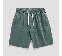 ZYYZDM Men's Green Quarter Loose Washed Shorts Sports Casual Pants with Pockets