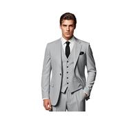 ZYYZDM Mens Slim Fit 3 Piece Suit Set Wedding Business Prom Party One Button Blazer Vest Pants Tuxedo Set
