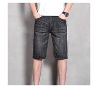 ZYYZDM Men's Straight Denim Shorts Summer Loose Cotton Stretch Short Jeans Men's Middle Pants
