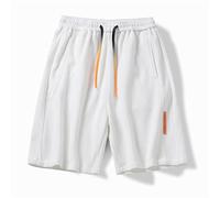 ZYYZDM Men's Summer Casual Basketball Sports Lightweight Gym Athletic Elastic Waistband White Shorts