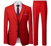 ZYYZDM Men's Wedding Solid Color Business Suit 3 Pieces Set/Male Two Button Blazers Trousers Vest Tcoat